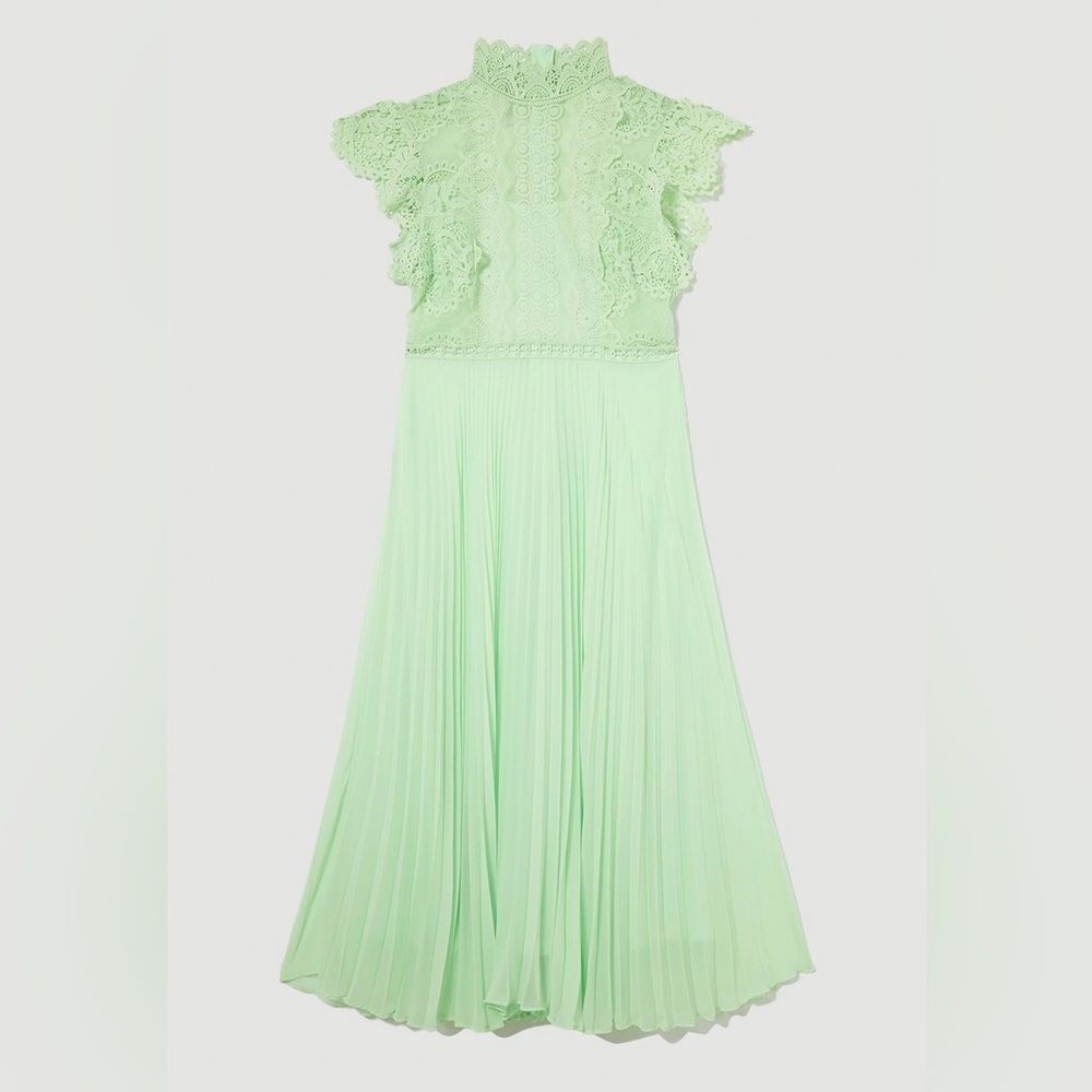 NWT Karen Millen Guipure Lace Pleated Skirt Midi Dress. Sold Out! - Picture 6 of 16